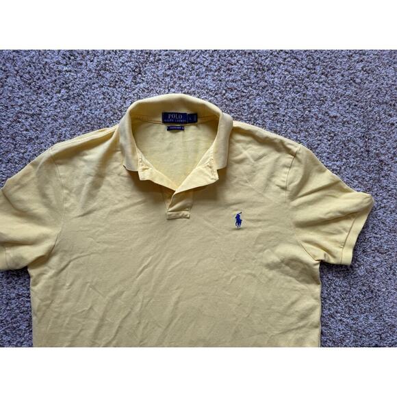 POLO by Ralph Lauren collared shirt, size Large, Yellow, short sleeved - Picture 6 of 7